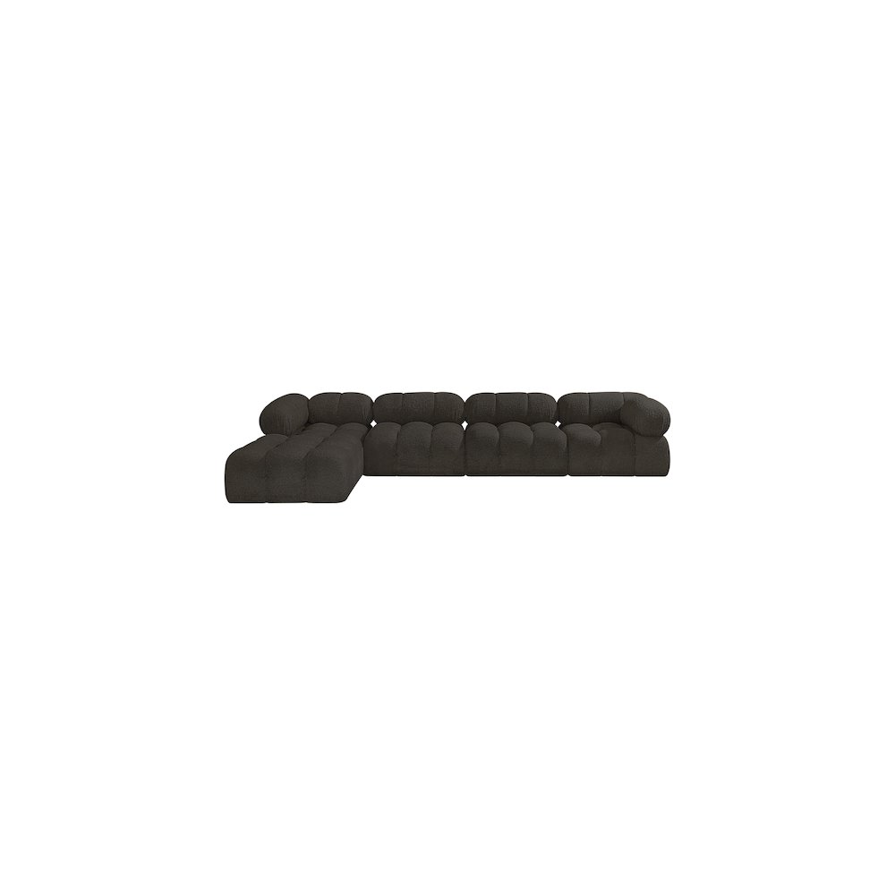 Ames Brown Boucle Fabric Modular Sectional