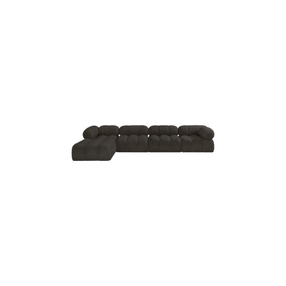 Ames Brown Boucle Fabric Modular Sectional