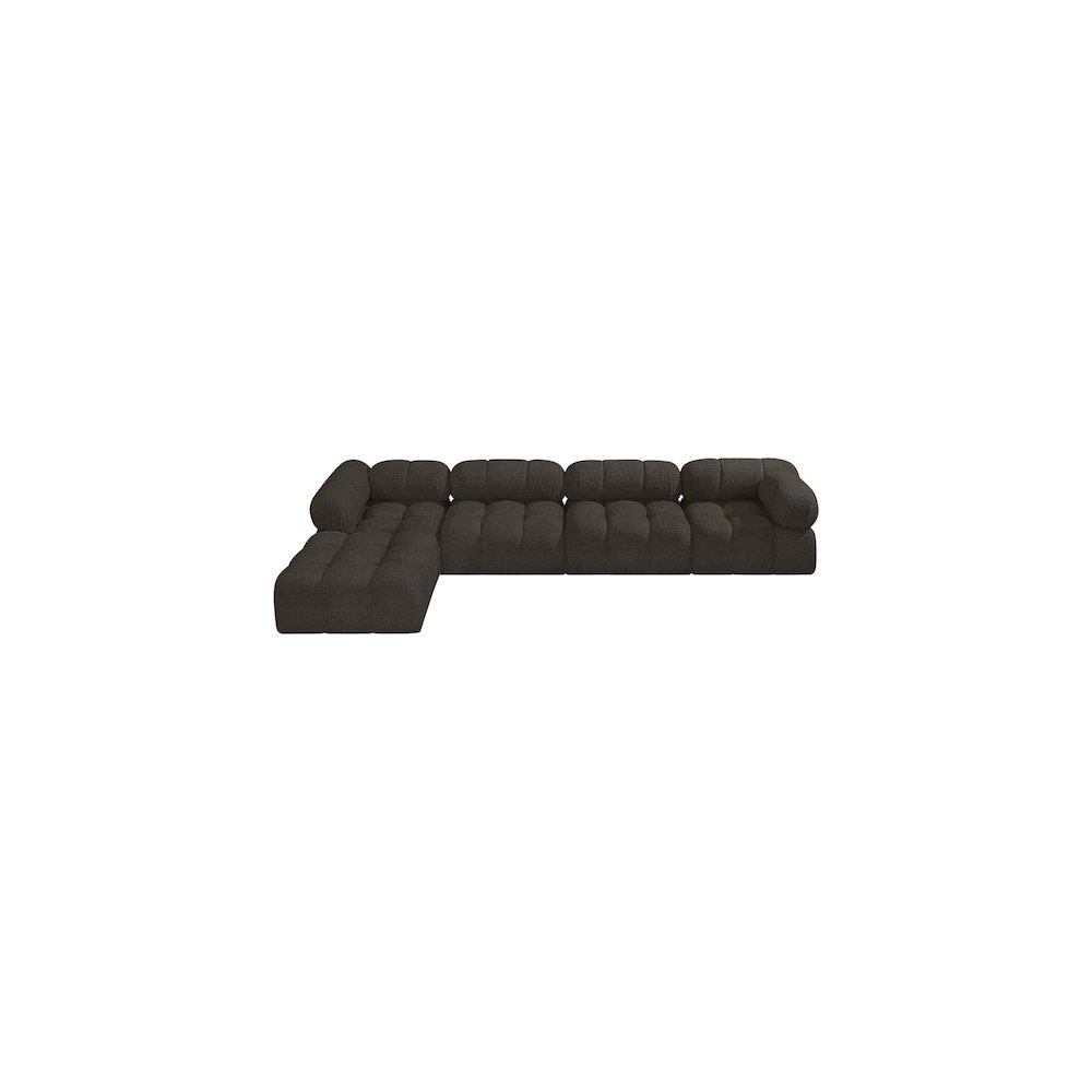 Ames Brown Boucle Fabric Modular Sectional
