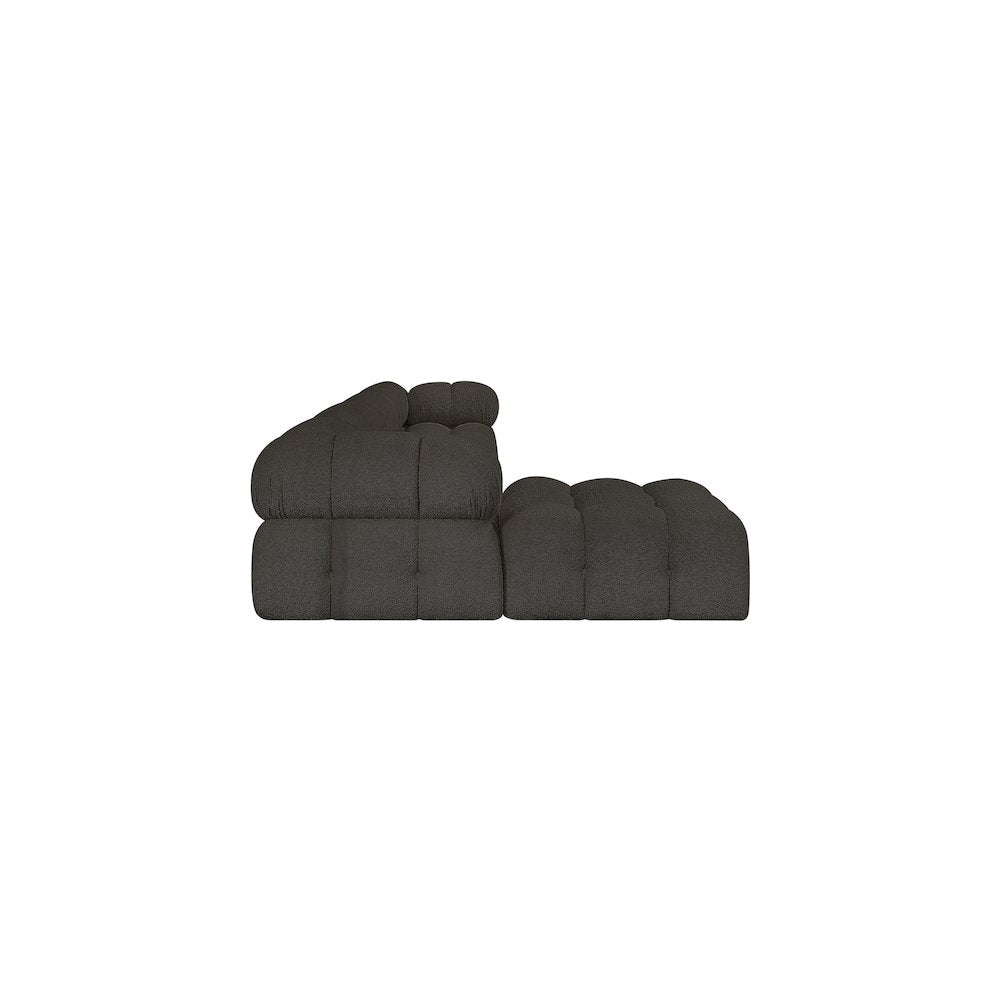 Ames Brown Boucle Fabric Modular Sectional