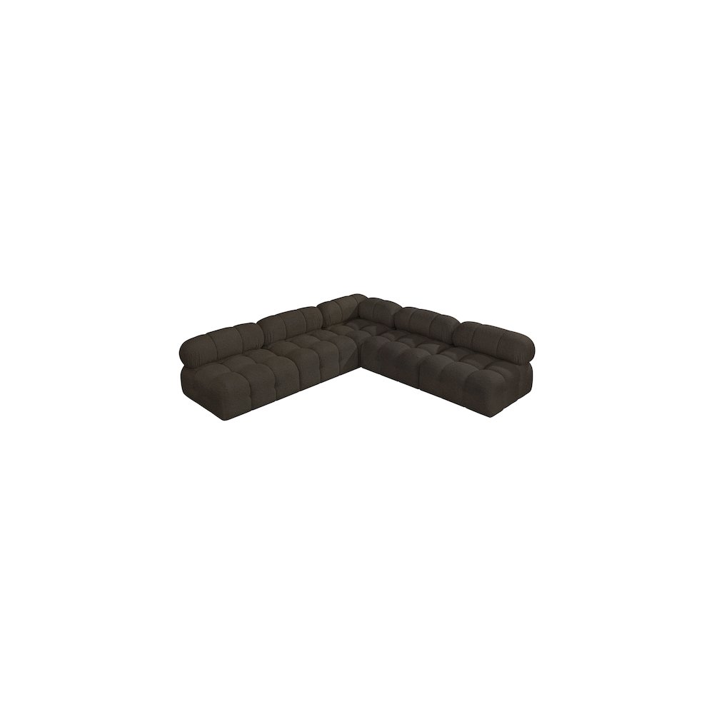 Ames Brown Boucle Fabric Modular Sectional