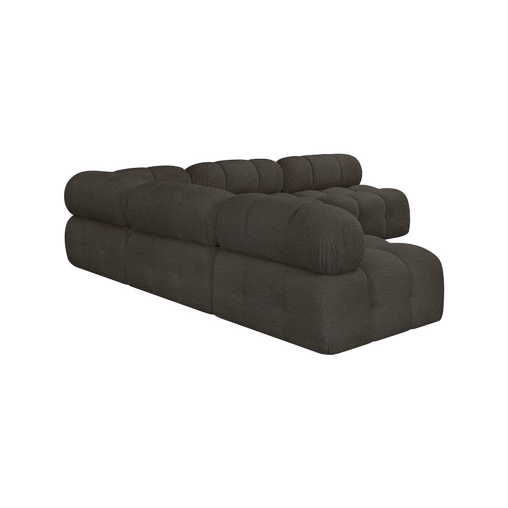 Ames Brown Boucle Fabric Modular Sectional