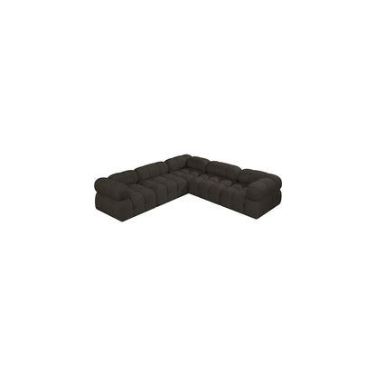 Ames Brown Boucle Fabric Modular Sectional