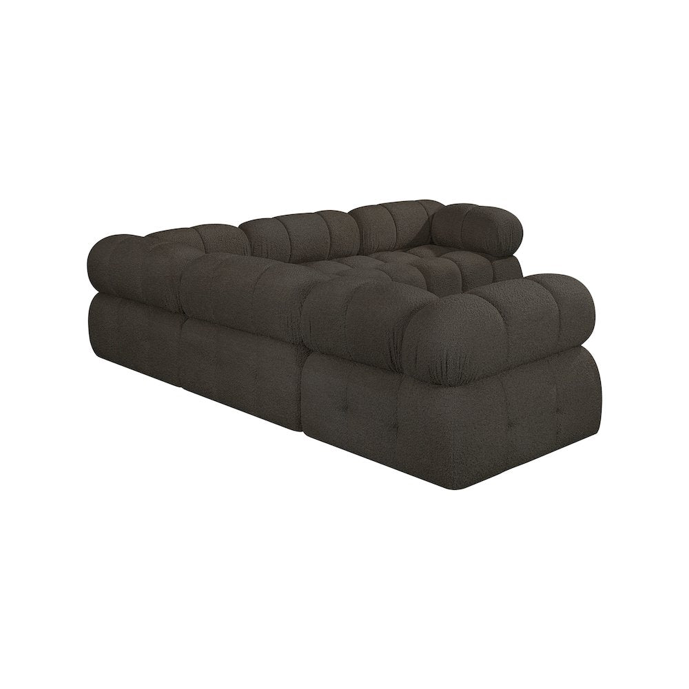 Ames Brown Boucle Fabric Modular Sectional
