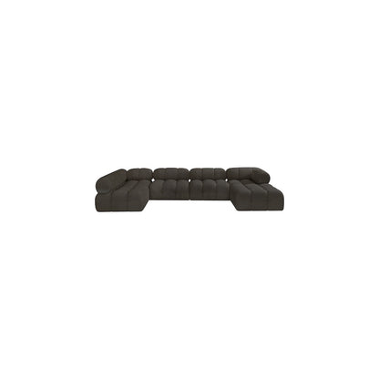 Ames Brown Boucle Fabric Modular Sectional
