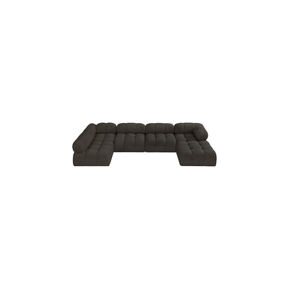 Ames Brown Boucle Fabric Modular Sectional
