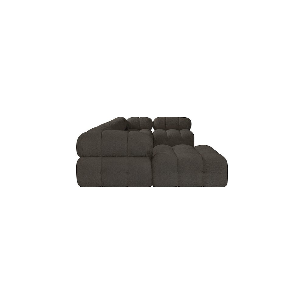 Ames Brown Boucle Fabric Modular Sectional