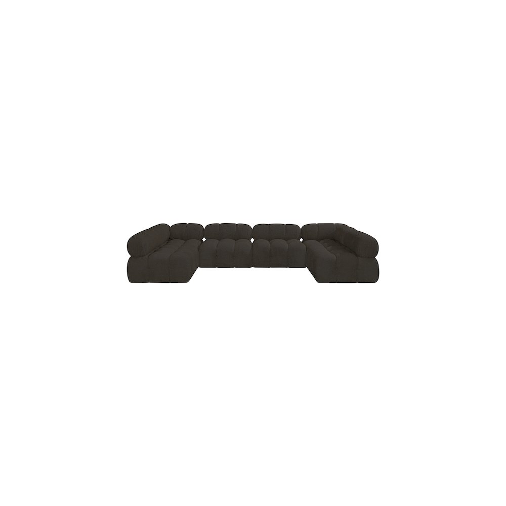 Ames Brown Boucle Fabric Modular Sectional