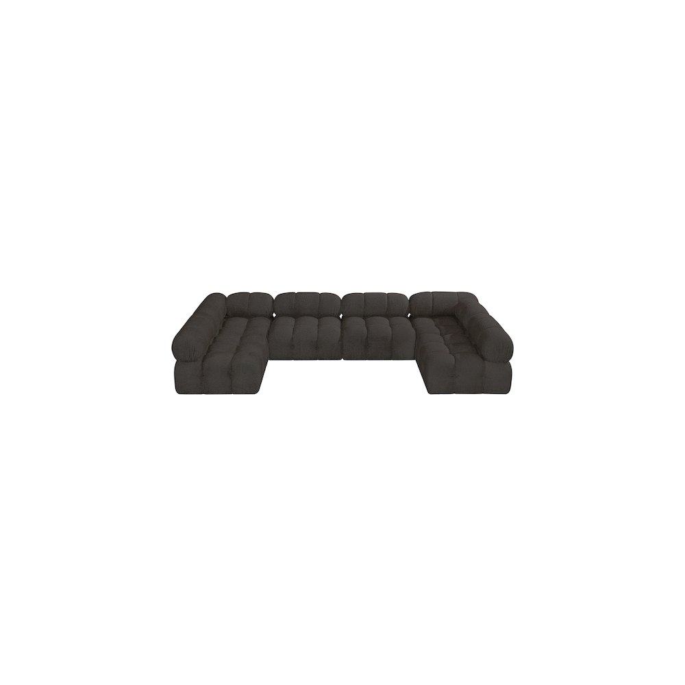 Ames Brown Boucle Fabric Modular Sectional