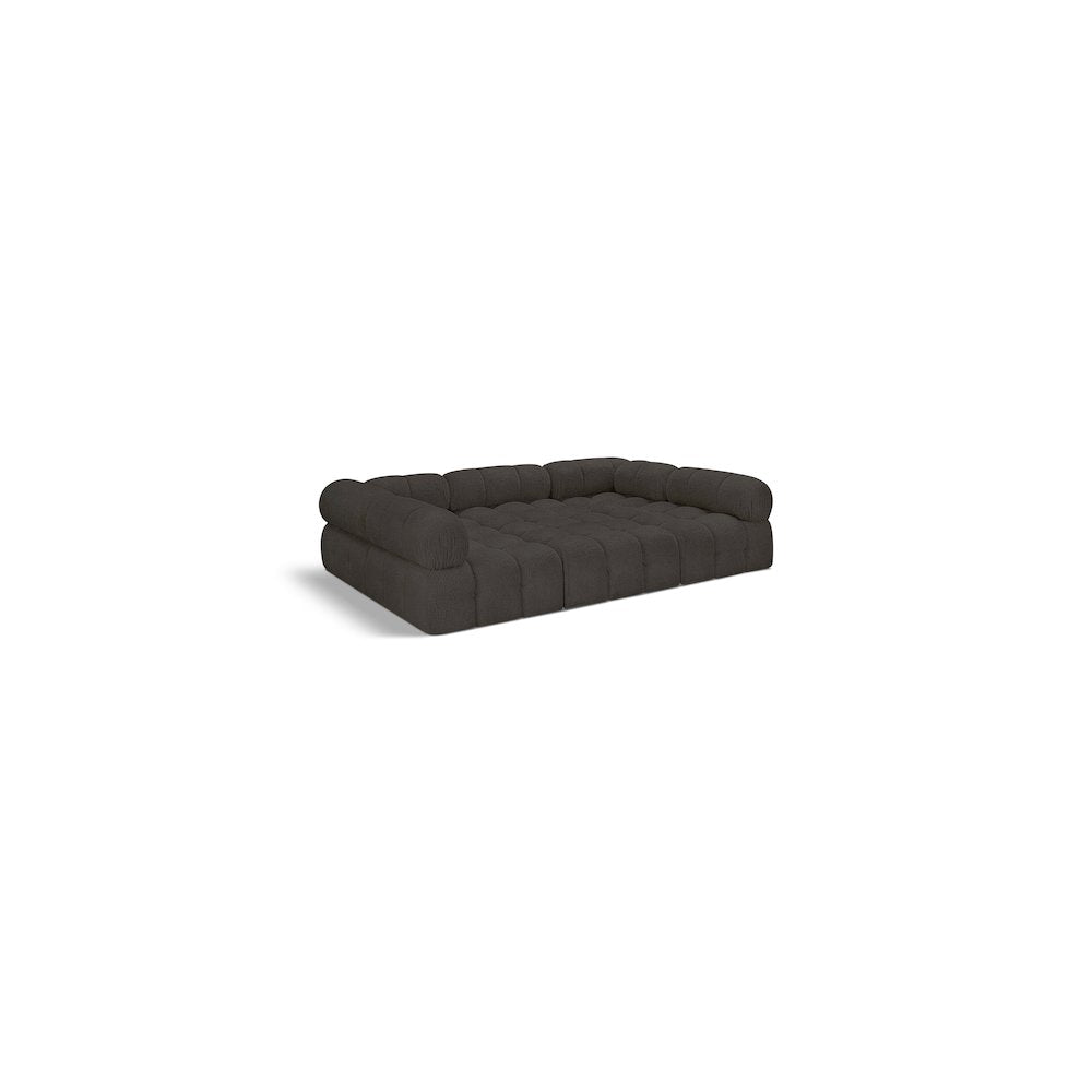 Ames Brown Boucle Fabric Modular Sectional