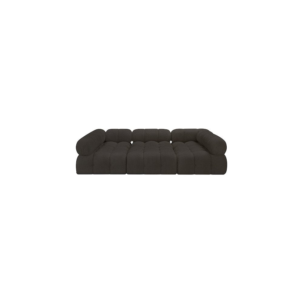 Ames Brown Boucle Fabric Modular Sectional