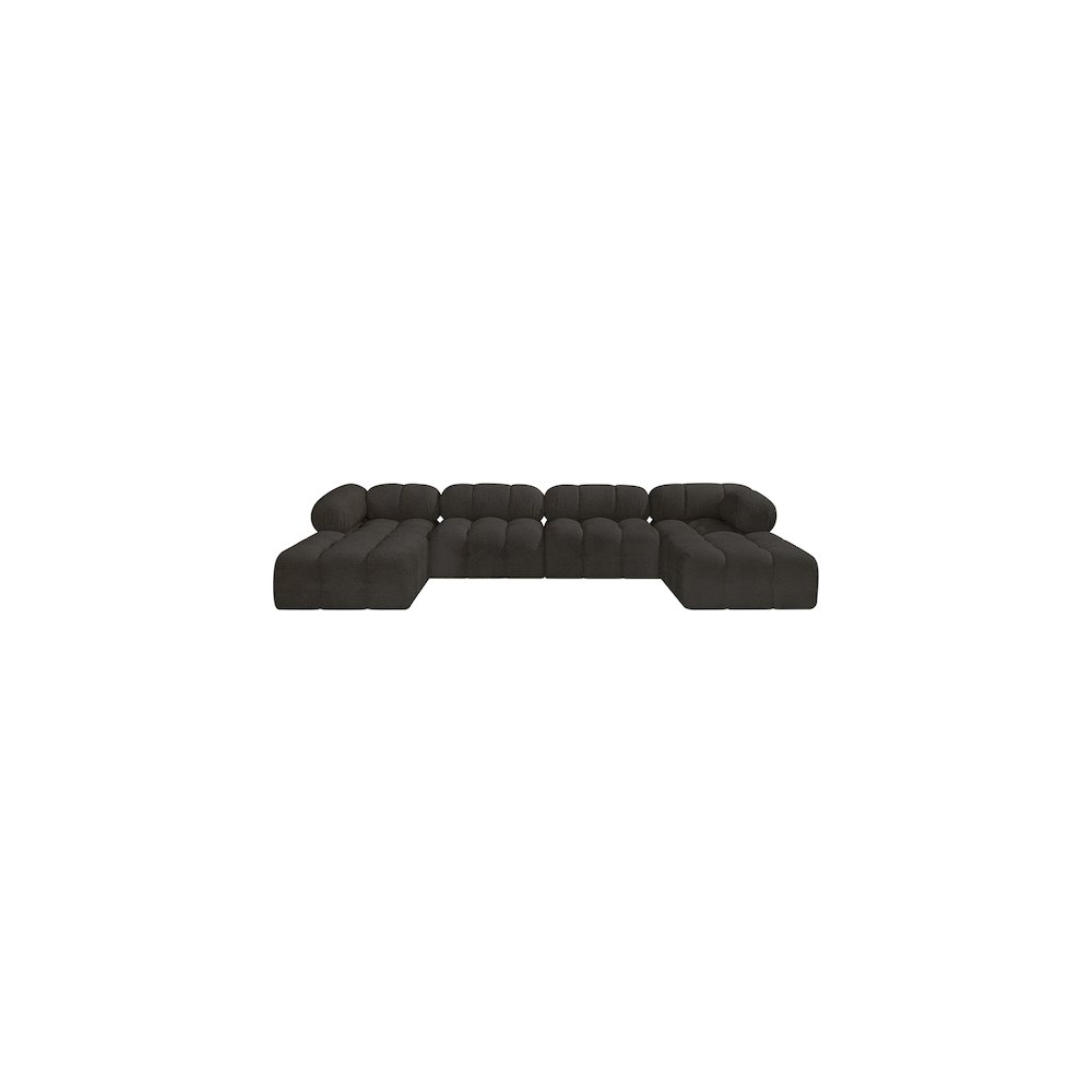 Ames Brown Boucle Fabric Modular Sectional