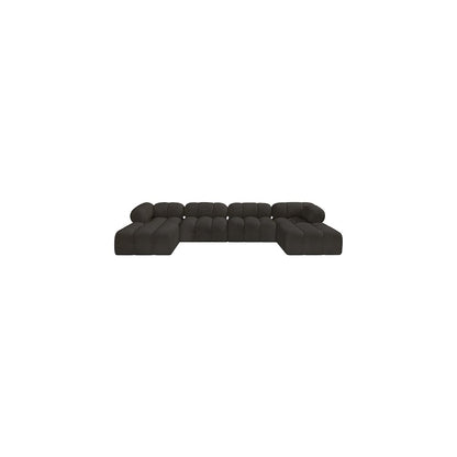 Ames Brown Boucle Fabric Modular Sectional