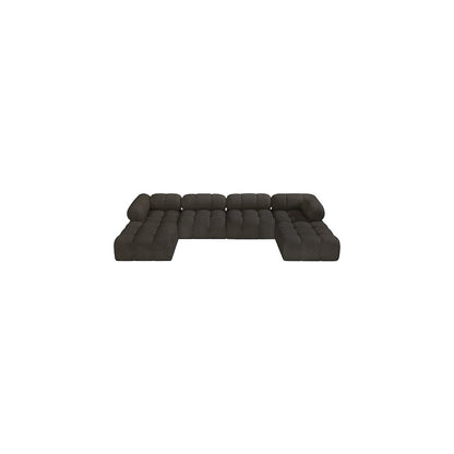 Ames Brown Boucle Fabric Modular Sectional