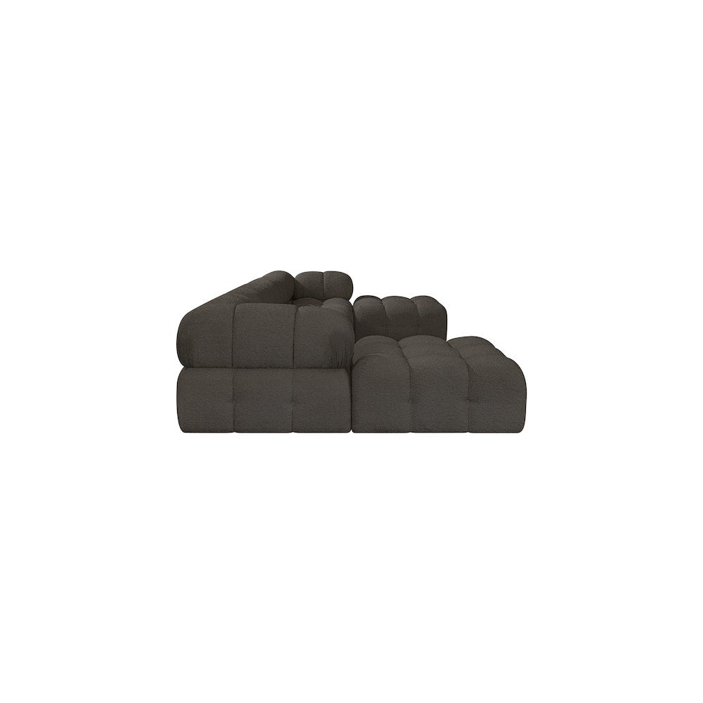 Ames Brown Boucle Fabric Modular Sectional