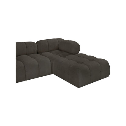Ames Brown Boucle Fabric Modular Sectional
