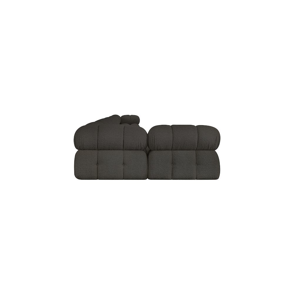 Ames Brown Boucle Fabric Modular Sectional