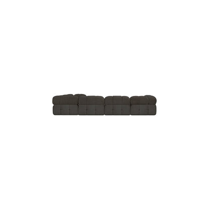 Ames Brown Boucle Fabric Modular Sectional