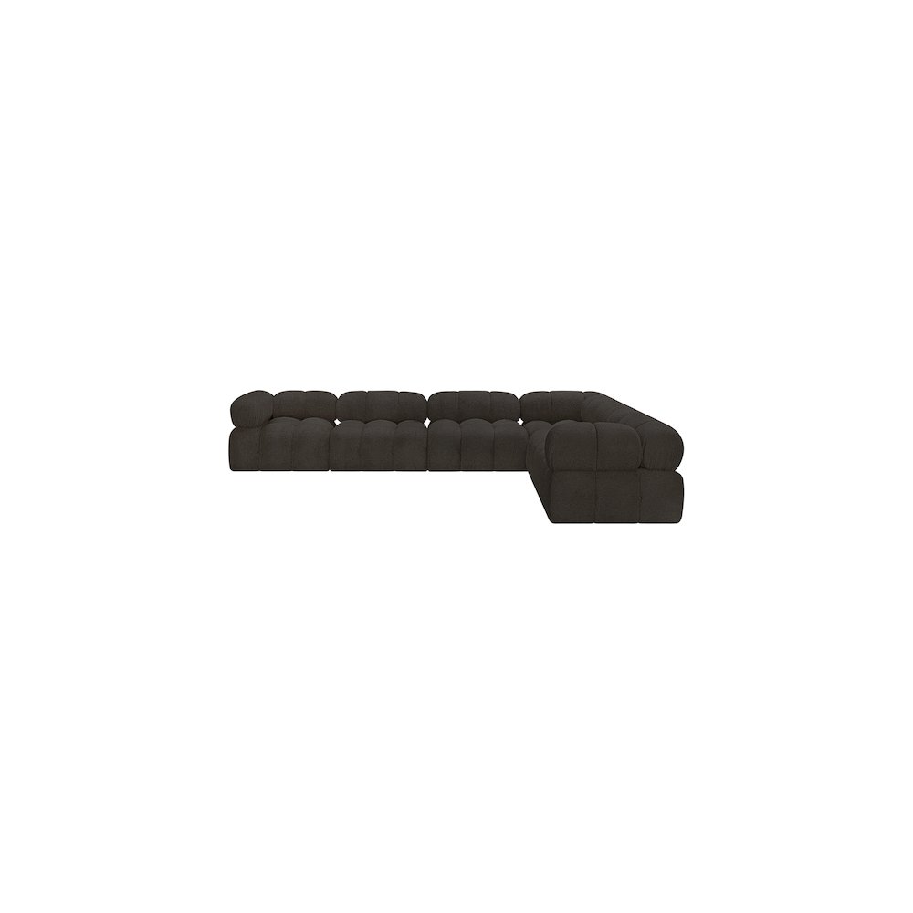 Ames Brown Boucle Fabric Modular Sectional