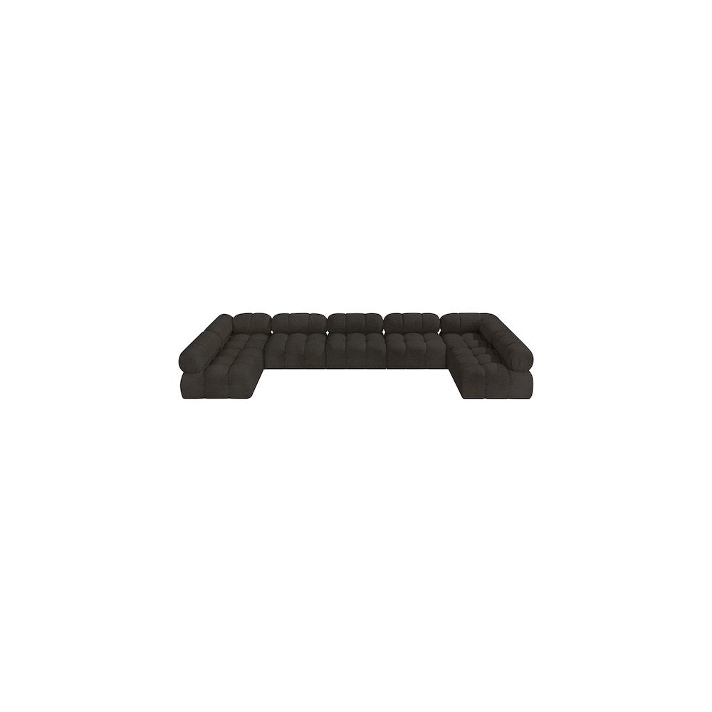 Ames Brown Boucle Fabric Modular Sectional