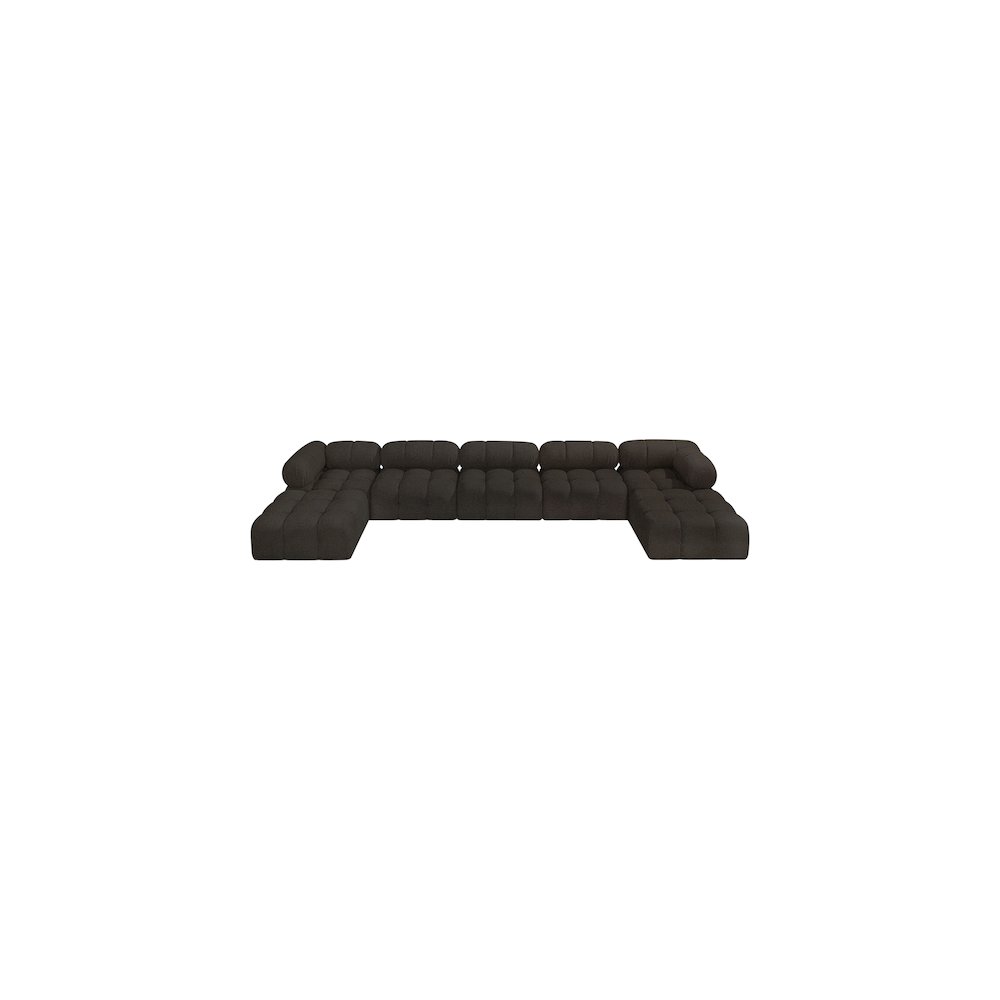 Ames Brown Boucle Fabric Modular Sectional