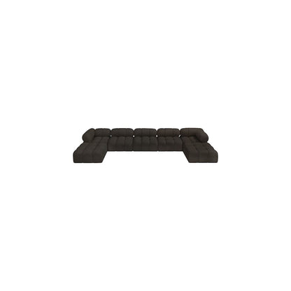 Ames Brown Boucle Fabric Modular Sectional