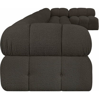 Ames Brown Boucle Fabric Modular Sectional