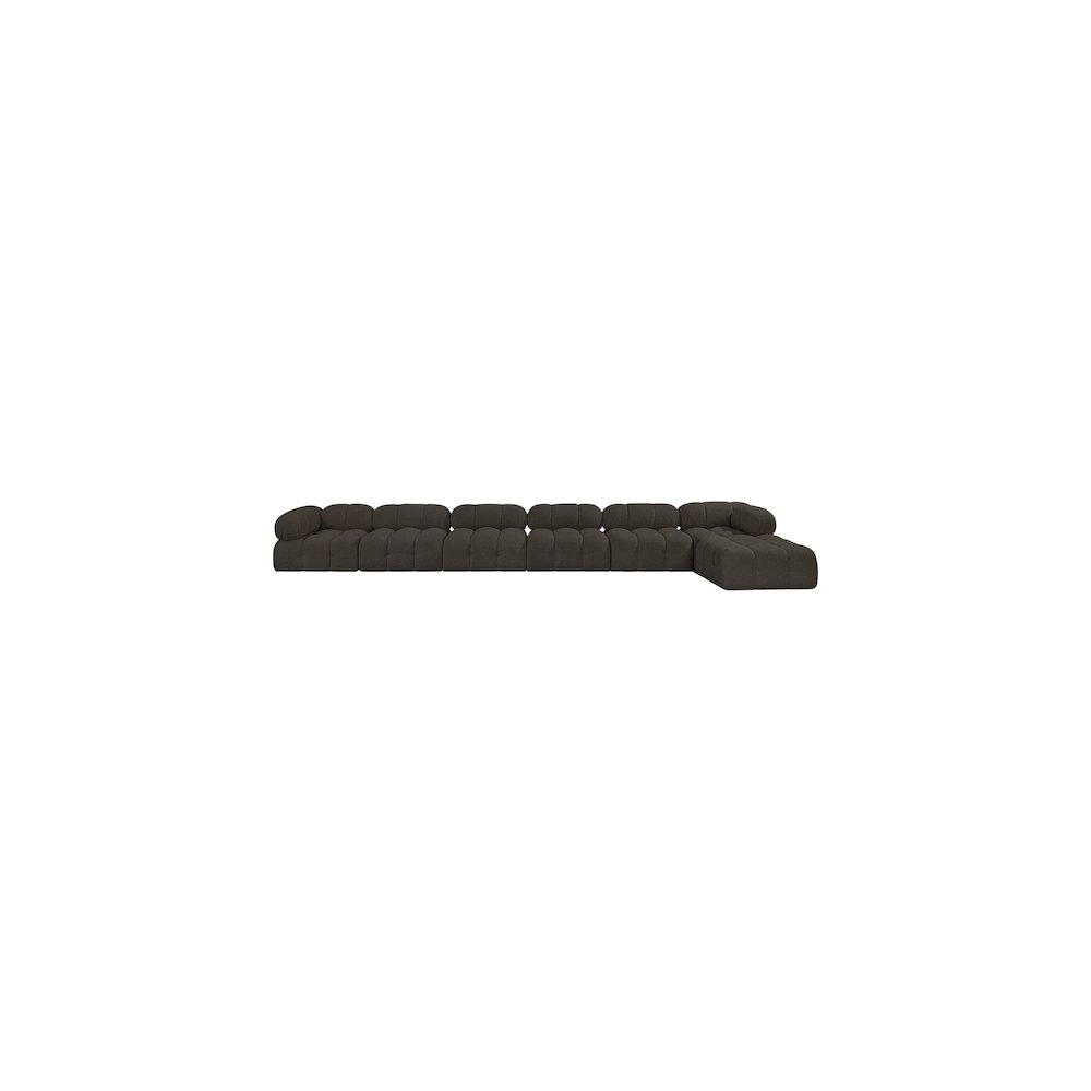 Ames Brown Boucle Fabric Modular Sectional