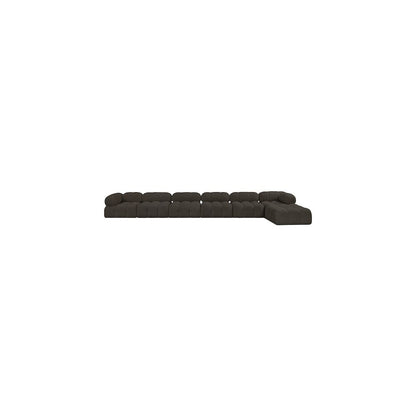 Ames Brown Boucle Fabric Modular Sectional