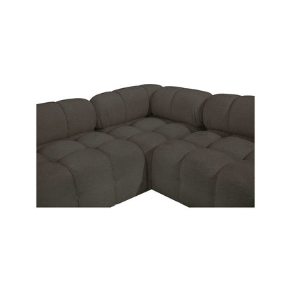 Ames Brown Boucle Fabric Modular Sectional
