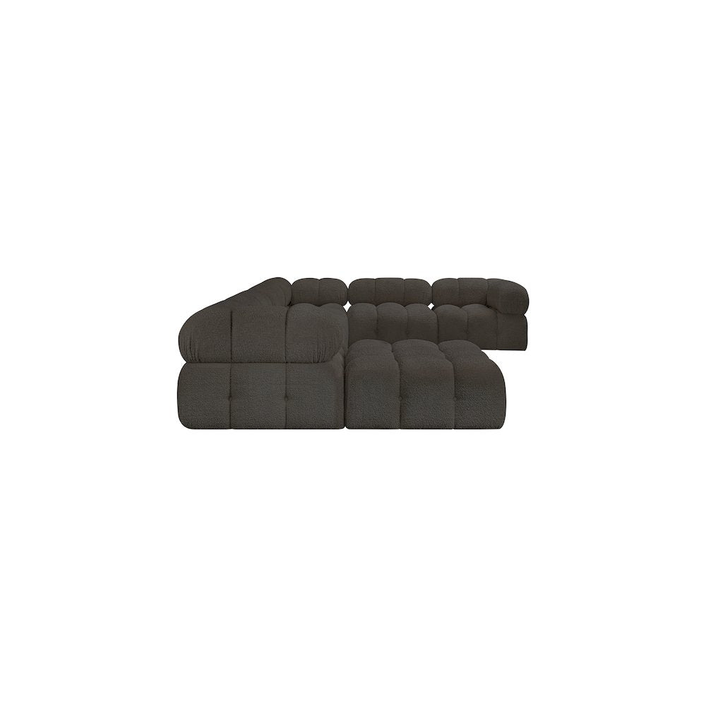 Ames Brown Boucle Fabric Modular Sectional