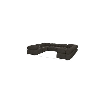 Ames Brown Boucle Fabric Modular Sectional