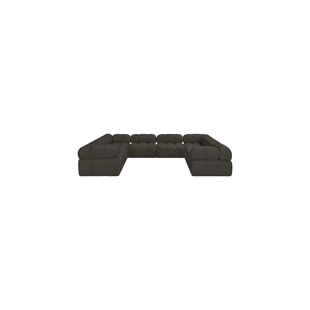 Ames Brown Boucle Fabric Modular Sectional