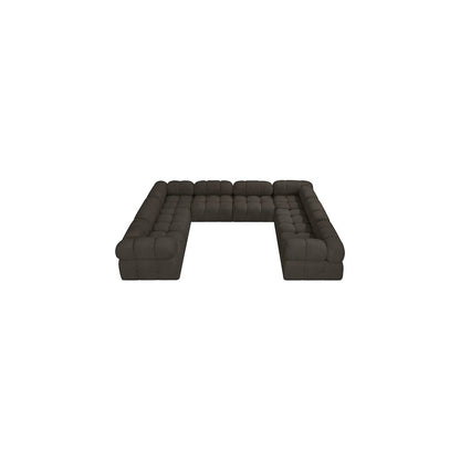 Ames Brown Boucle Fabric Modular Sectional