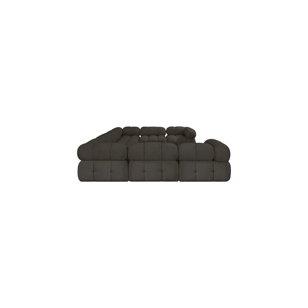 Ames Brown Boucle Fabric Modular Sectional