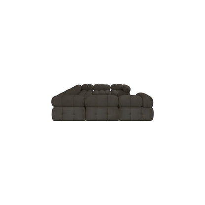Ames Brown Boucle Fabric Modular Sectional