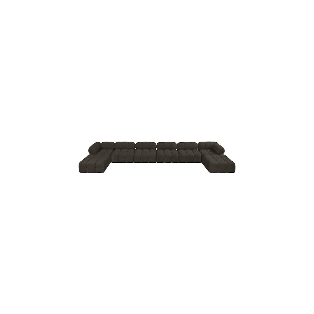 Ames Brown Boucle Fabric Modular Sectional