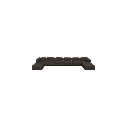 Ames Brown Boucle Fabric Modular Sectional