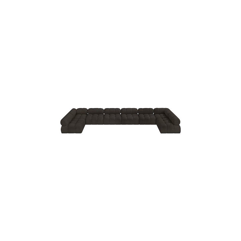 Ames Brown Boucle Fabric Modular Sectional