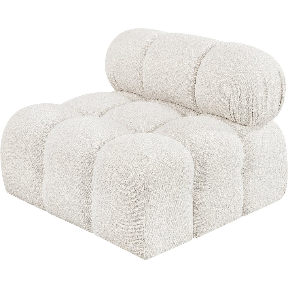Ames Cream Boucle Fabric Armless