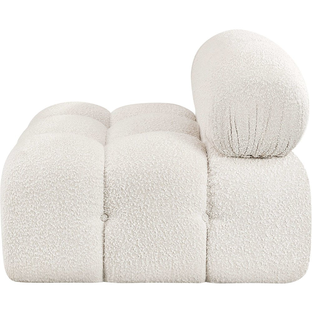 Ames Cream Boucle Fabric Armless