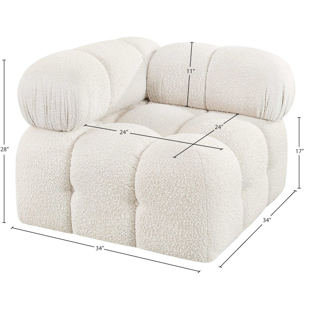 Ames Cream Boucle Fabric Corner