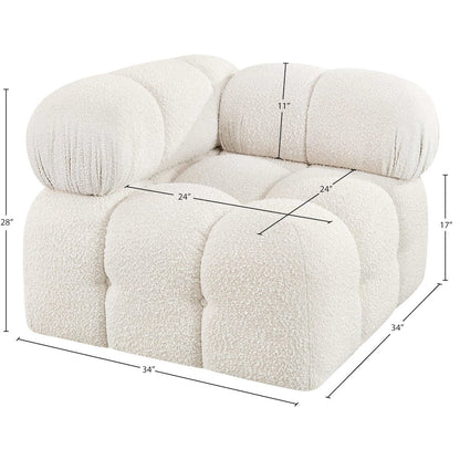 Ames Cream Boucle Fabric Corner