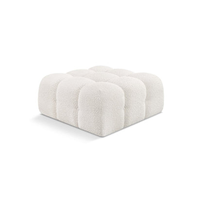 Ames Cream Boucle Fabric Ottoman