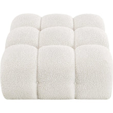 Ames Cream Boucle Fabric Ottoman
