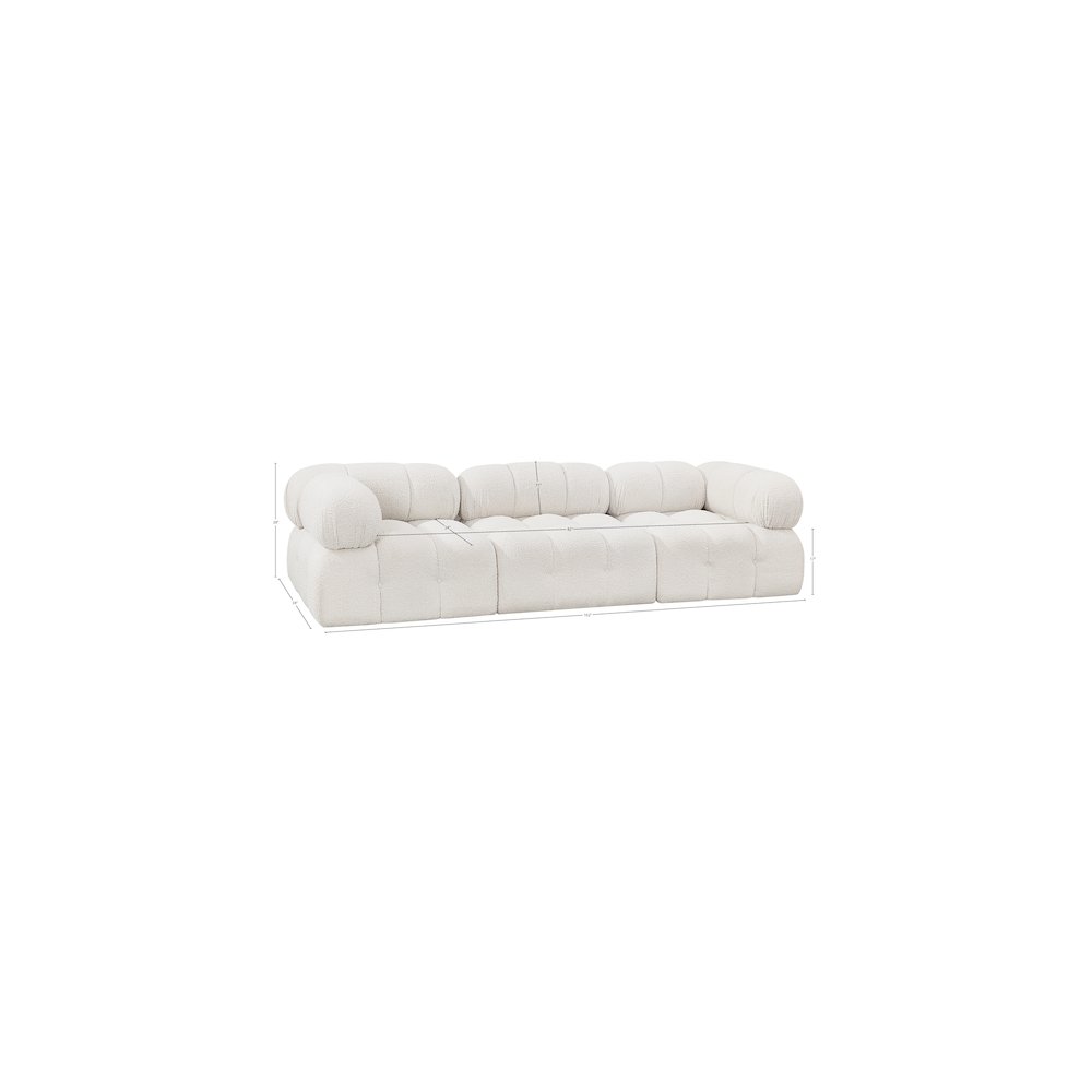 Ames Cream Boucle Fabric Modular Sofa