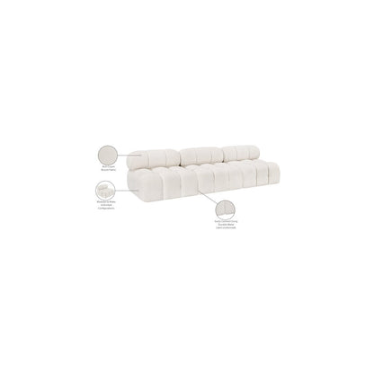 Ames Cream Boucle Fabric Modular Sofa