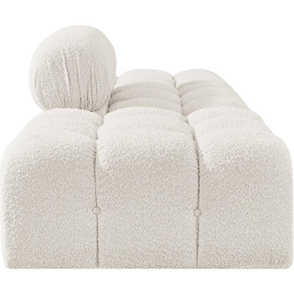 Ames 102" Cream Boucle Fabric Upholstered 3pc. Modular Sofa