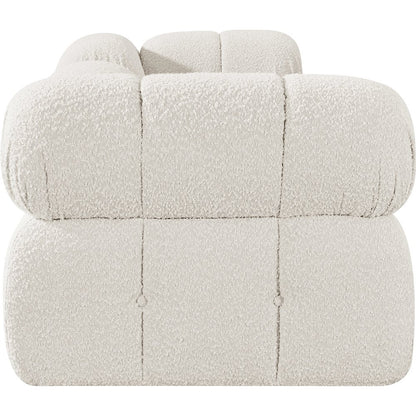 Ames 102" Cream Boucle Fabric Upholstered 3pc. Modular Sofa