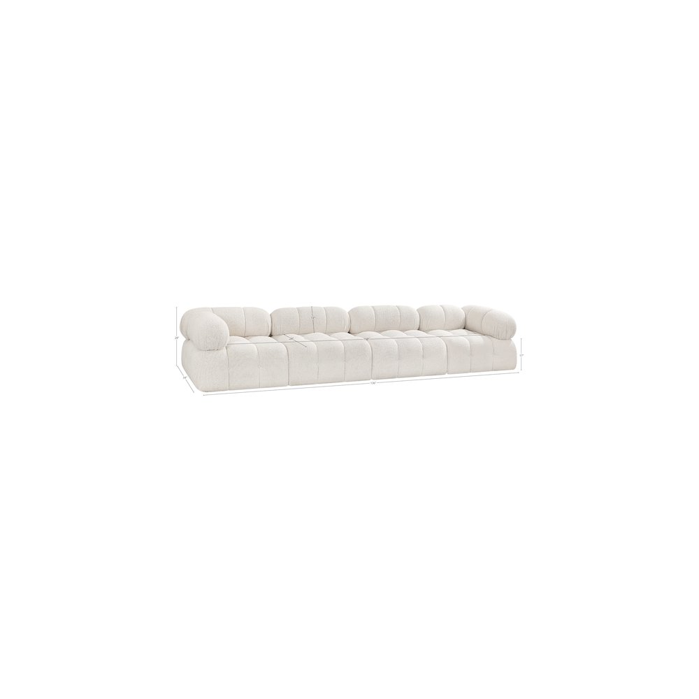 Ames Cream Boucle Fabric Modular Sofa